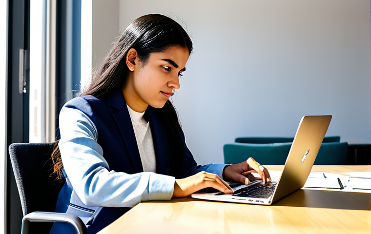 A young Tunisian entrepreneur, fully clothed in a professional, modest business casual outfit, sits at a clean desk in a modern, sunlit co-working space. They are focused on a laptop, surrounded by design sketches, embodying determination and innovation. The setting highlights the vibrant startup culture against economic challenges. Professional photography, high resolution, soft lighting, appropriate attire, safe for work, perfect anatomy, correct proportions, natural pose, well-formed hands, proper finger count, natural body proportions, professional, appropriate content, family-friendly.